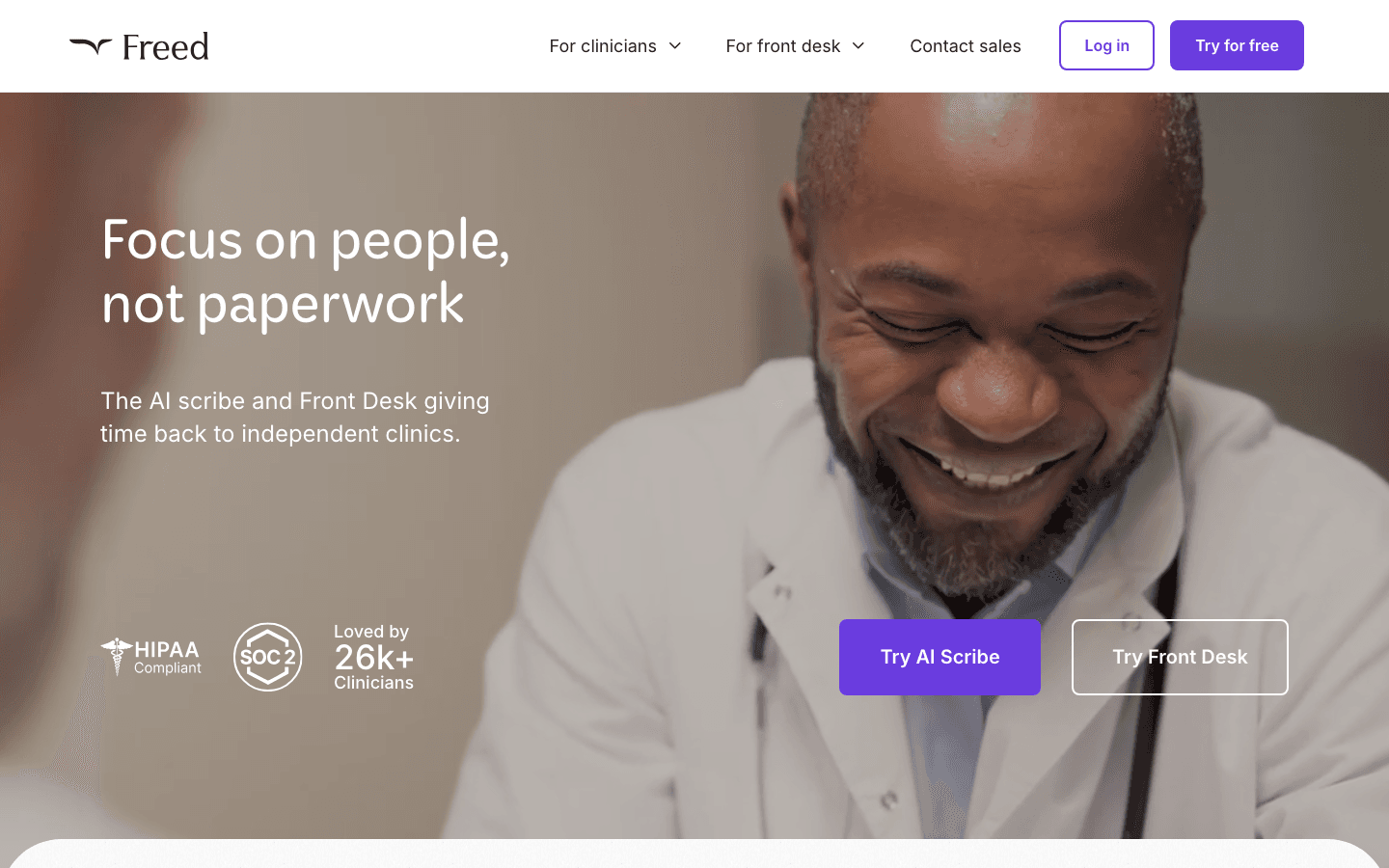 Freed's homepage: Focus on people, not paperwork